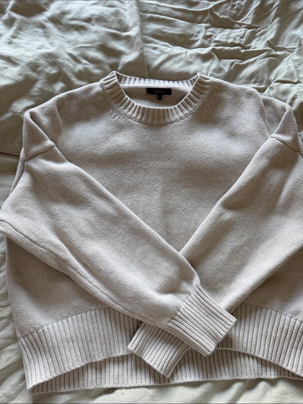 Quince Men's Crewneck Sweater in Light Beige